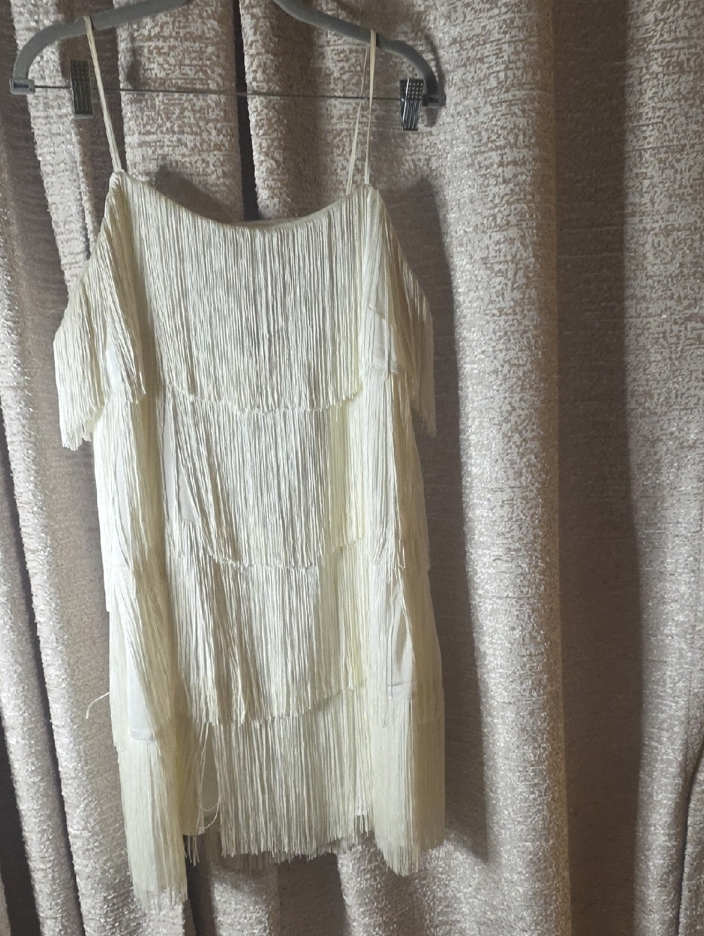 Abercrombie & Fitch Cream Fringe Mini Dress
